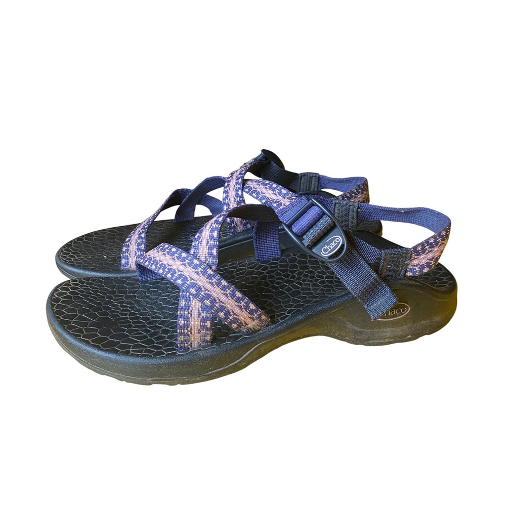 Chaco Z/Cloud Sandals Double Strap 10 Purple Blue Hiking Shoes Granola Girl Boho